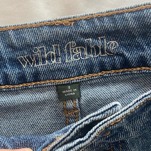 Wild Fable Super High Rise Ripped Blue Jeans - Picture 2 of 3